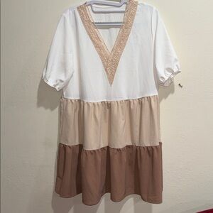 SHEIN Tiered Color Block Dress